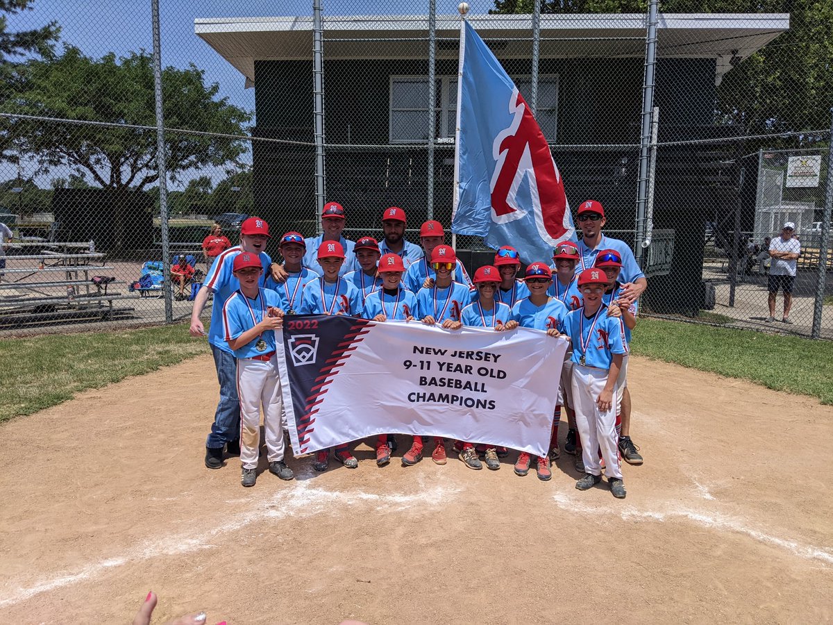 Congratulations to Nottingham Little League!  They are the 2022 9-10-11 Baseball New Jersey State Champions. They advance to the East Region Tournament in Danvers, MA.  

This is the 23rd consecutive season that NJ District 12 has had at least one state champion.