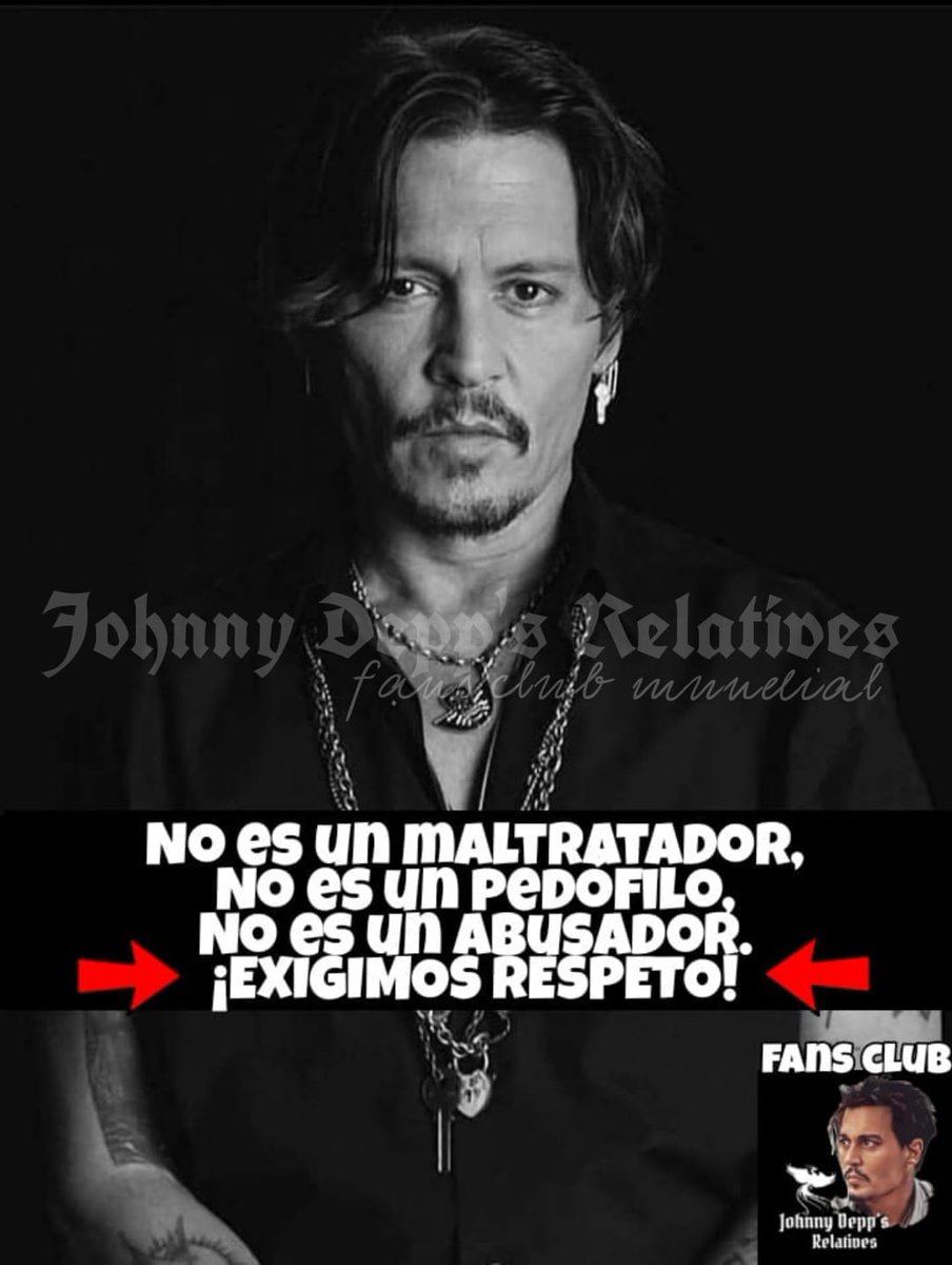 manuela51286's tweet photo. Como Fans Club exigimos que se mantenga el respeto por nuestro artista y que dejen ya de difamación, no guardaremos silencio ahora
As Fans Club we demand that respect for our artist be maintained and that they stop defamation, we will not remain silent now
#RespectforJohnnyDepp https://t.co/fl0lJX22TL