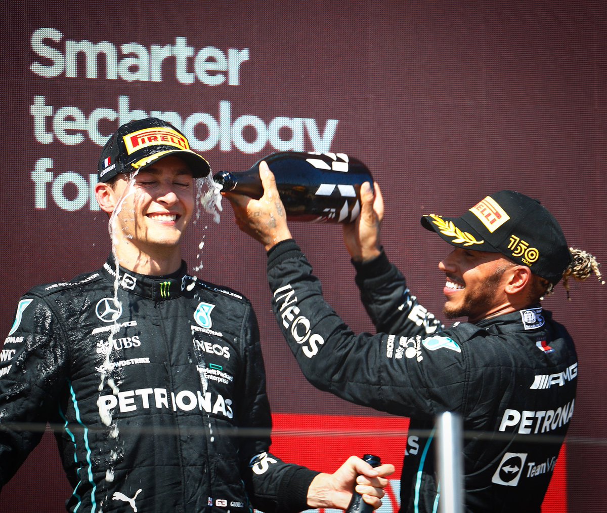 George Russell (@georgerussell63) on Twitter photo That was a cool race!! Mega happy to be back on the podium after some hard battles and even better to make it a double for <a href="/MercedesAMGF1/">Mercedes-AMG PETRONAS F1 Team</a> with <a href="/LewisHamilton/">Lewis Hamilton</a>. Letβs keep pushing, team. π That was a cool race!! Mega happy to be back on the podium after some hard battles and even better to make it a double for <a href="/MercedesAMGF1/">Mercedes-AMG PETRONAS F1 Team</a> with <a href="/LewisHamilton/">Lewis Hamilton</a>. Letβs keep pushing, team. π