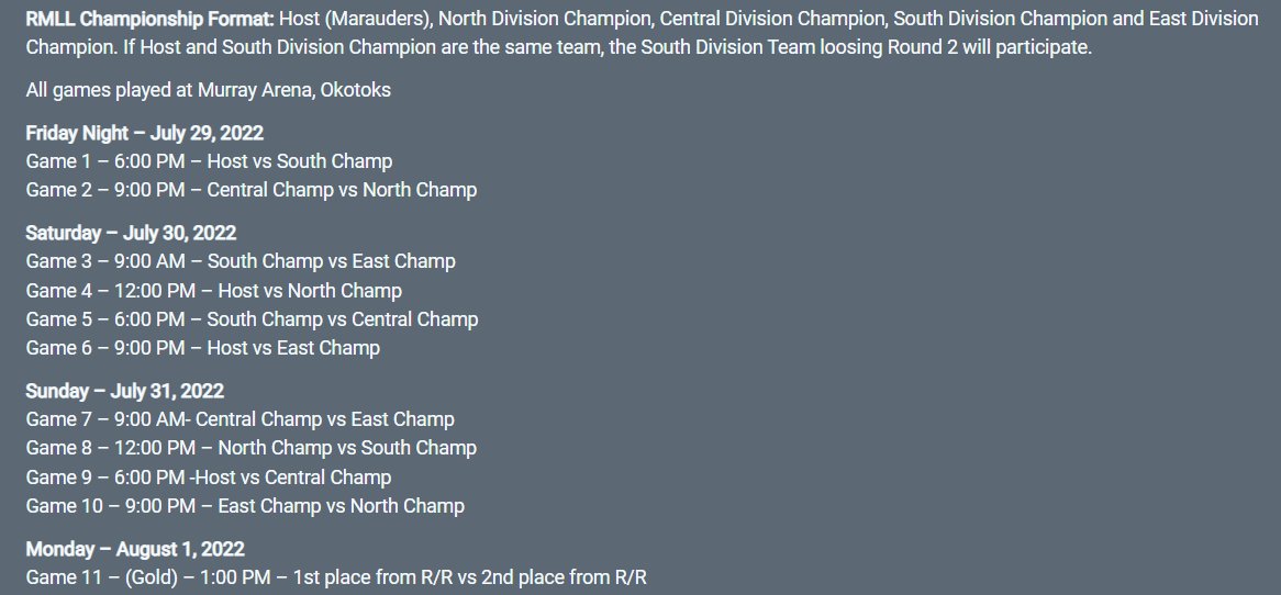 Hey lacrosse fans, Jr. B Tier 1 provincials go next weekend right here in Okotoks at the Murray featuring the host team <a href="/marauders_lax/">Marauders_lax</a> ! Full schedule in the pic!
