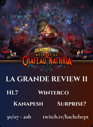 La grande review est de retour ! Pour cette édition nous recevrons les copains <a href="/Winterc0/">WinterCo</a> <a href="/Kanapesh_HS/">Kanapesh</a> ainsi qu'un invité mystère... 👀
Retrouvez-nous le samedi 30 juillet à 20h00 pour une soirée exceptionnelle ! 🧐🦇
twitch.tv/hachelsept