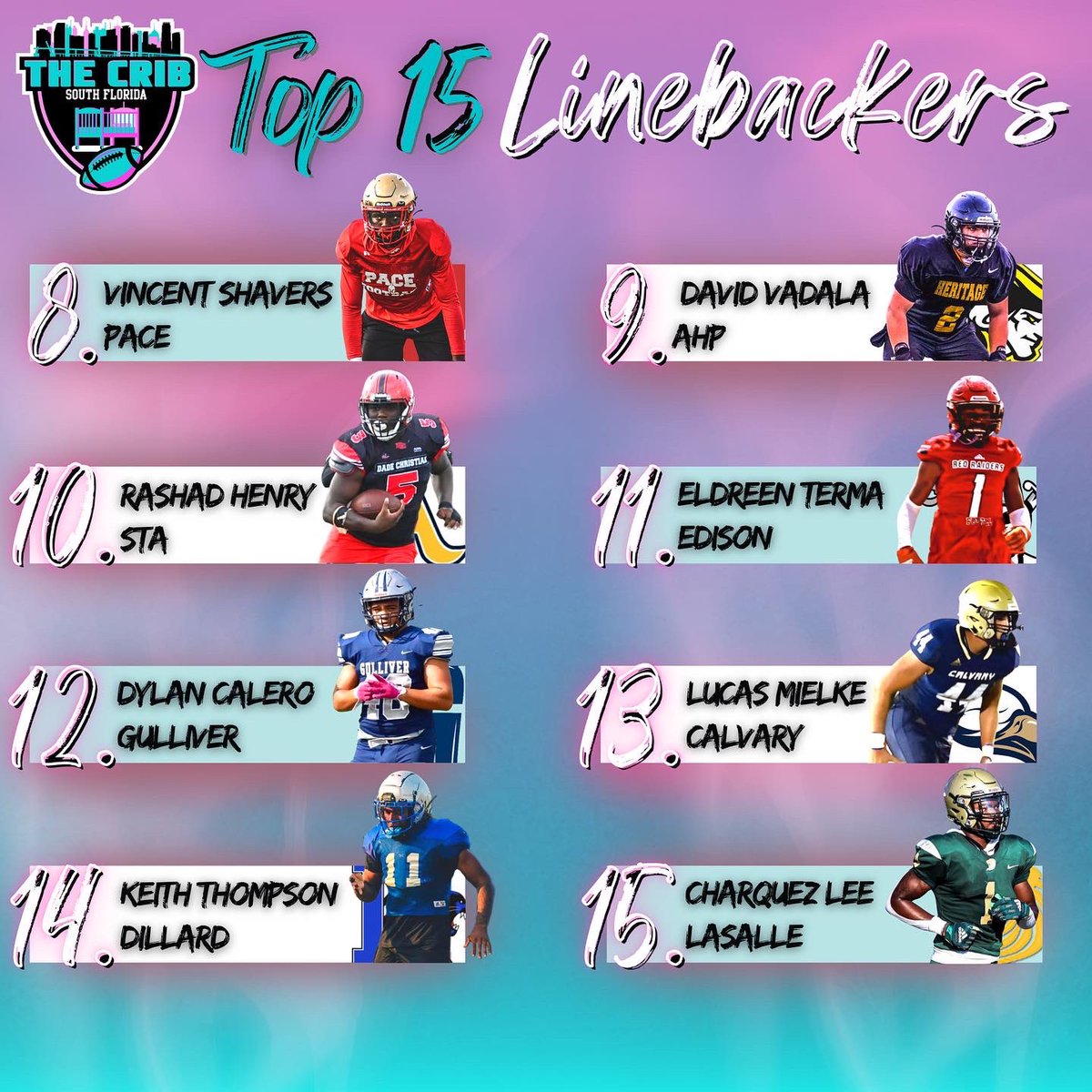The Crib South Florida Top 15 Linebackers