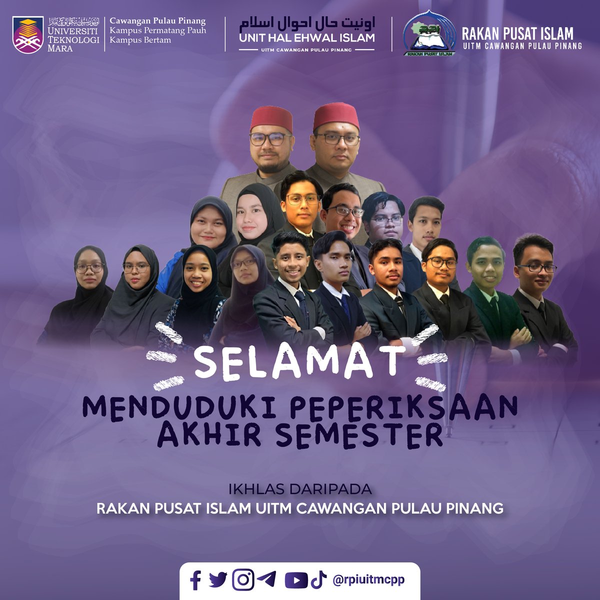 rpiuitmcpp's tweet photo. Gendang sudahpun dipalu, 'bertempurlah' dengan persediaan.

Rakan Pusat Islam UiTM Cawangan Pulau Pinang ingin mengucapkan selamat menduduki peperiksaan akhir semester kepada semua warga kampus Permatang Pauh dan Bertam. https://t.co/yRMu1HYRNP