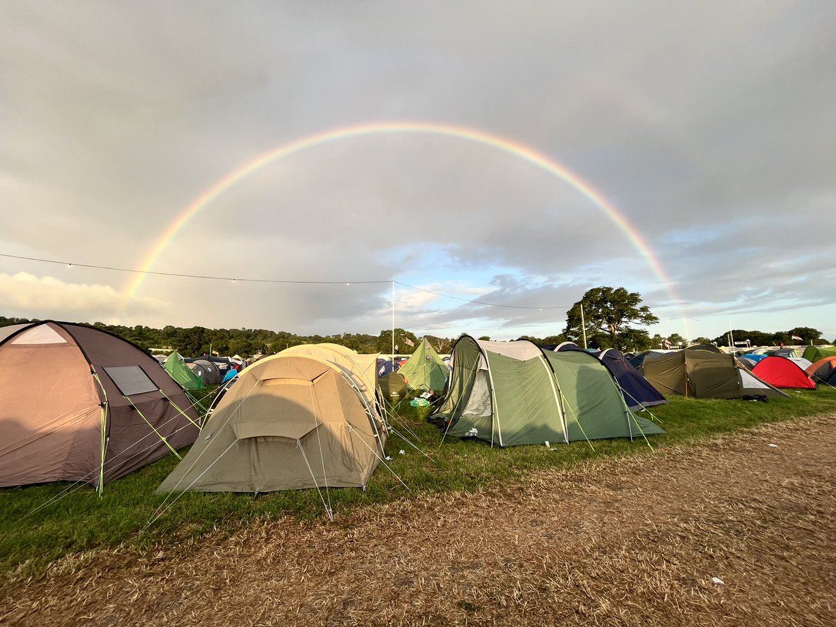 A whole moth since the most perfect rainbow I’ve ever seen. Over our tent at <a href="/glastonbury/">Glastonbury Festival</a> #Glastonbury2022
