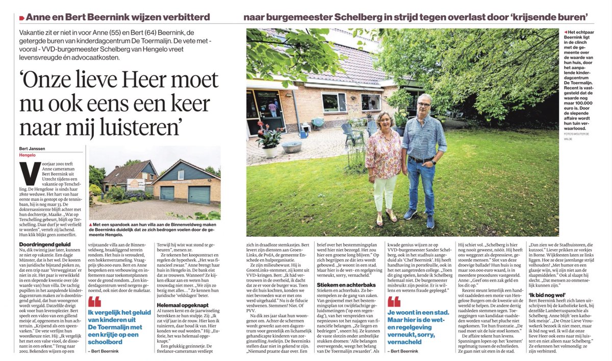 BertBeernink's tweet photo. U kunt ons helpen door dit bericht te delen op Twitter.
De Twentsche courant #Tubantia heeft de hele week aandacht aan de kwestie #Beernink besteed.
Hoe meer mensen op de hoogte zijn van het dubieuze handelen van de gemeente #Hengelo en burgemeester #Schelberg des te beter. https://t.co/C22IfRiYn1