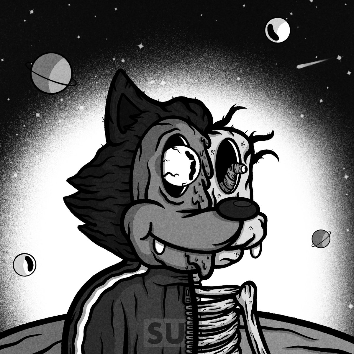 wulfboysocial's tweet photo. We reached out to @trappedin30 to get OG Wulf Boy "trapped out" - and oh boy, he absolutely KILLED it!

We will be running a Holders Only giveaway to be airdropped this 1 of 1 @wulfboysocial x @trappedin30 collab piece!🐺

Something about dirty, dark rubber hose style..🤤

#WBSC https://t.co/h4MP7GCdrh