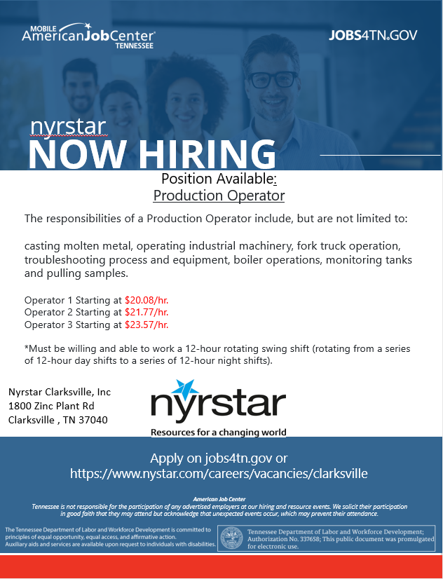 WF_Essentials's tweet photo. Nyrstar is hiring! Go to https://t.co/PYD6Pa55ye to apply.
#workforceessentials #tnjobs https://t.co/duXZtEnBnq