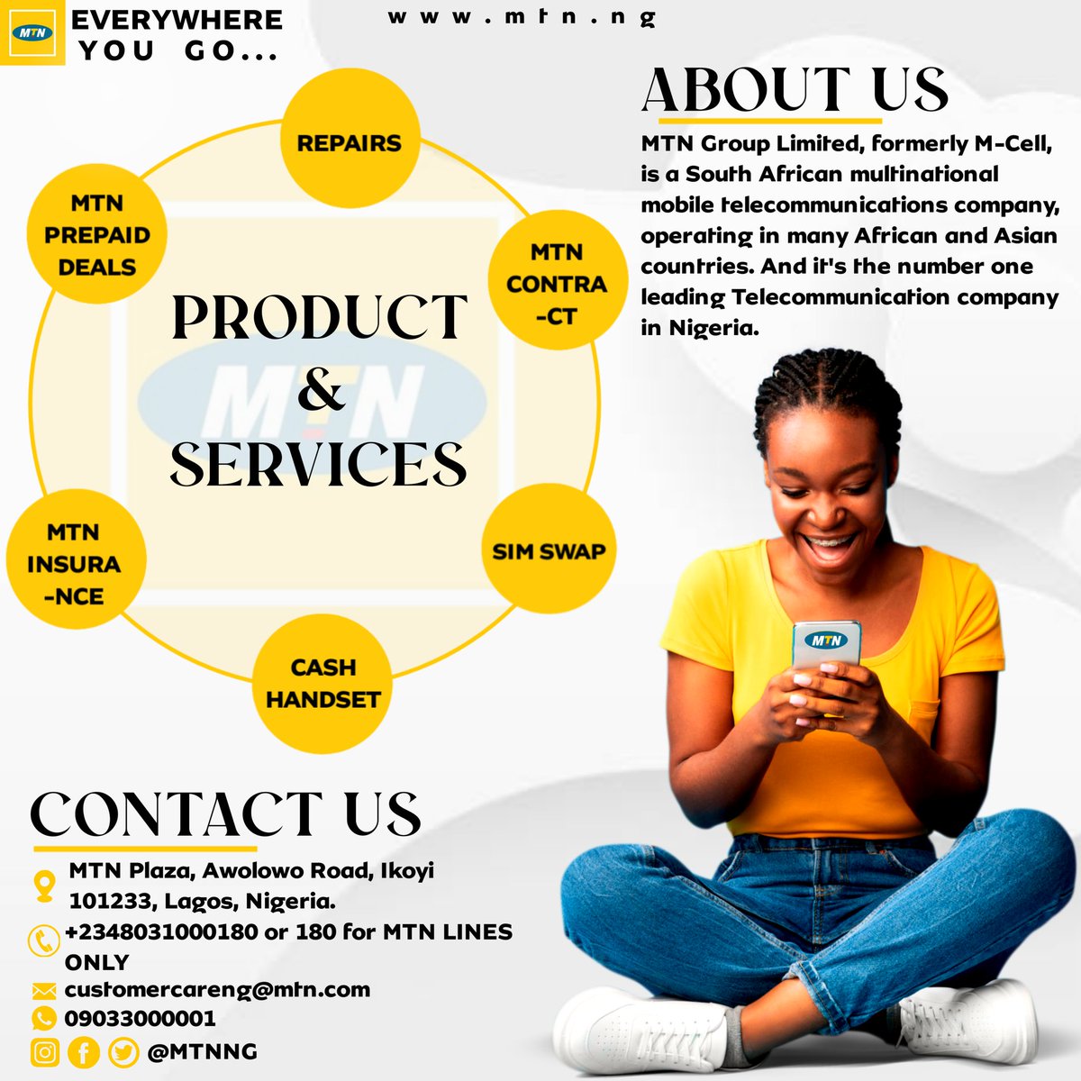 EaglezEmpire007's tweet image. MTNNG Says Happy Sunday😁

And never forget, we are EVERYWHERE YOU GO💪✌️...

#Day08
#21DaysFlyerDesignChallenge
#Telecommunication
#SmartphoneDesign 
#DesignAdventure