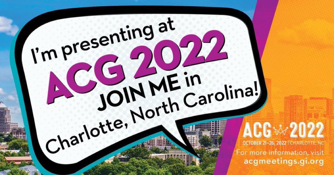 I am excited for the upcoming ACG in Charlotte NC and  I will also be presenting 2 abstracts #ACG2022 #GITwitter