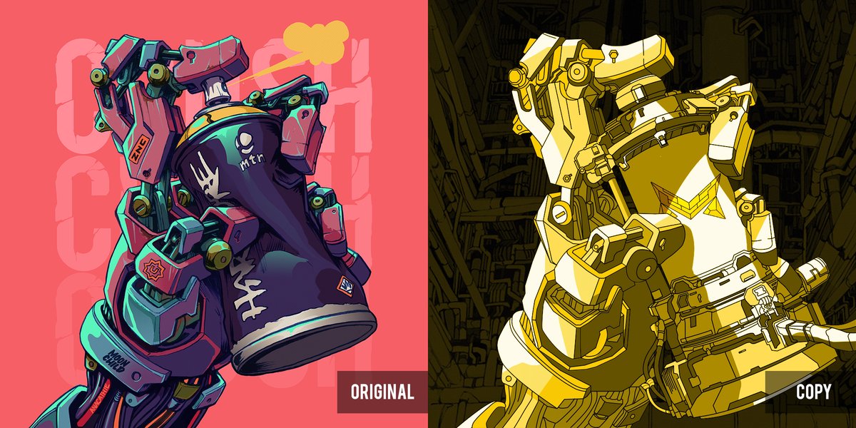 freakyfir's tweet image. I was recently informed of an NFT project currently ranked No.1 on @opensea (@MiningverseNFT) that is using my design without my knowledge or consent. The image in question is a copy of an illustration which was originally posted on my IG in 2020. 1/3