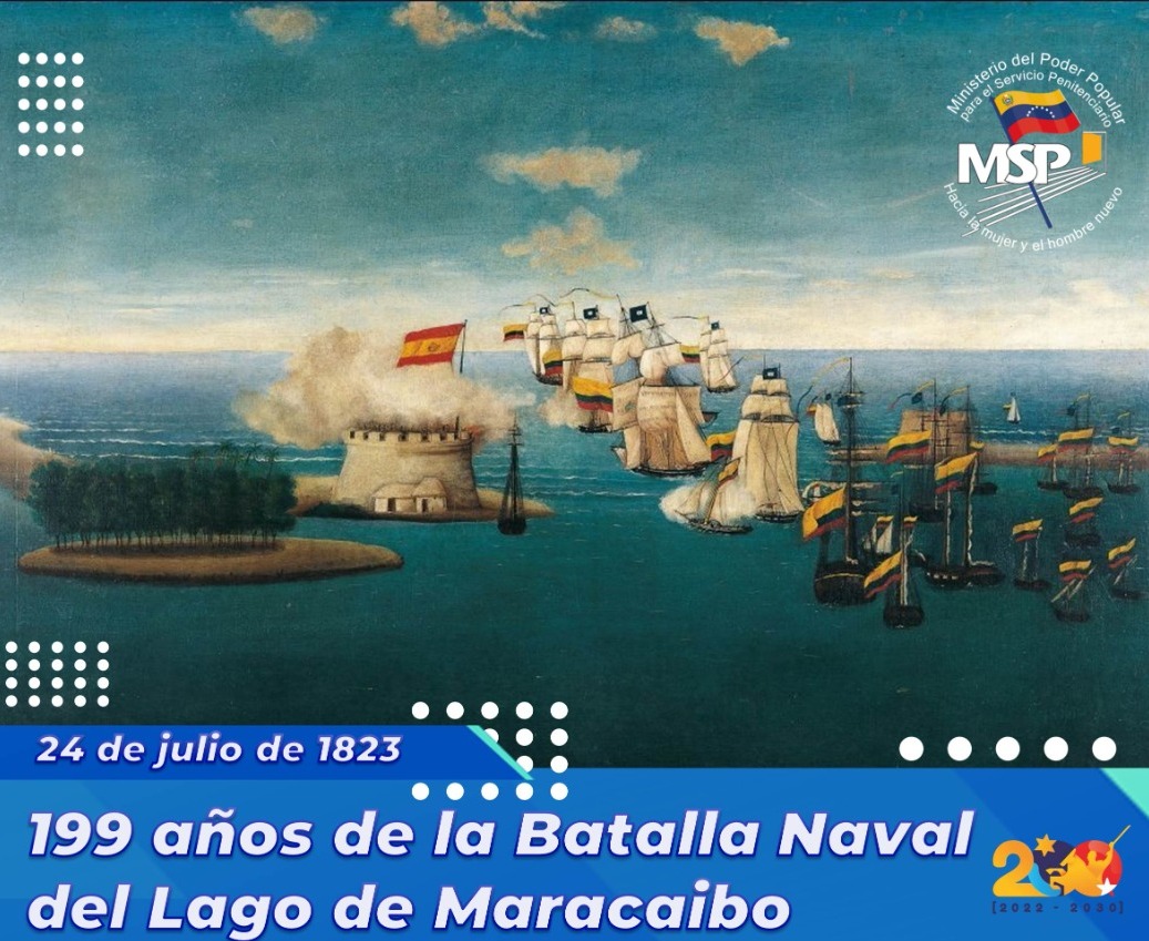 mirelct's tweet photo. A 199 años de La Batalla Naval del Lago de Maracaibo que selló con éxito la independencia de la Patria, conmemoramos la voz que hizo sentir el ímpetu de patriotas decididos a ser libres y soberanos. #VivaElLibertadorBolívar @NicolasMaduro @delcyrodriguezv https://t.co/DNh3boX9sv