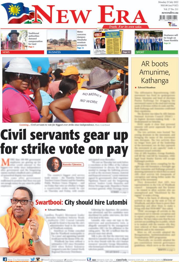 New Era Newspaper on Twitter "Tomorrow's front page https//t.co/6OteFOp92o" / Twitter