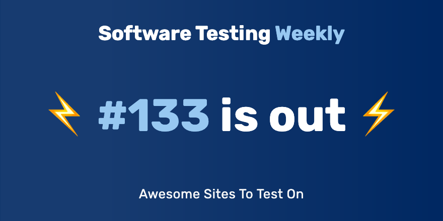 Hey, testers! 👋

The 133rd issue is here!
softwaretestingweekly.com/issues/133

Congrats to <a href="/butchmayhew/">Butch Mayhew 🥏</a>, <a href="/javisan81/">Javier Lopez</a>, @j19sch, @halezebab, @maiknog, <a href="/dennmart/">Dennis Martinez</a>, @maaretp, <a href="/blakenorrish/">blake norrish</a>, <a href="/al8xr/">Oleksandr Romanov 🇺🇦</a>, <a href="/filip_hric/">Filip Hric</a>, <a href="/rieckpil/">Philip Riecks</a> and <a href="/itstechmode/">Pramod Dutta</a>! 👏

Happy testing!

#SoftwareTesting #QA