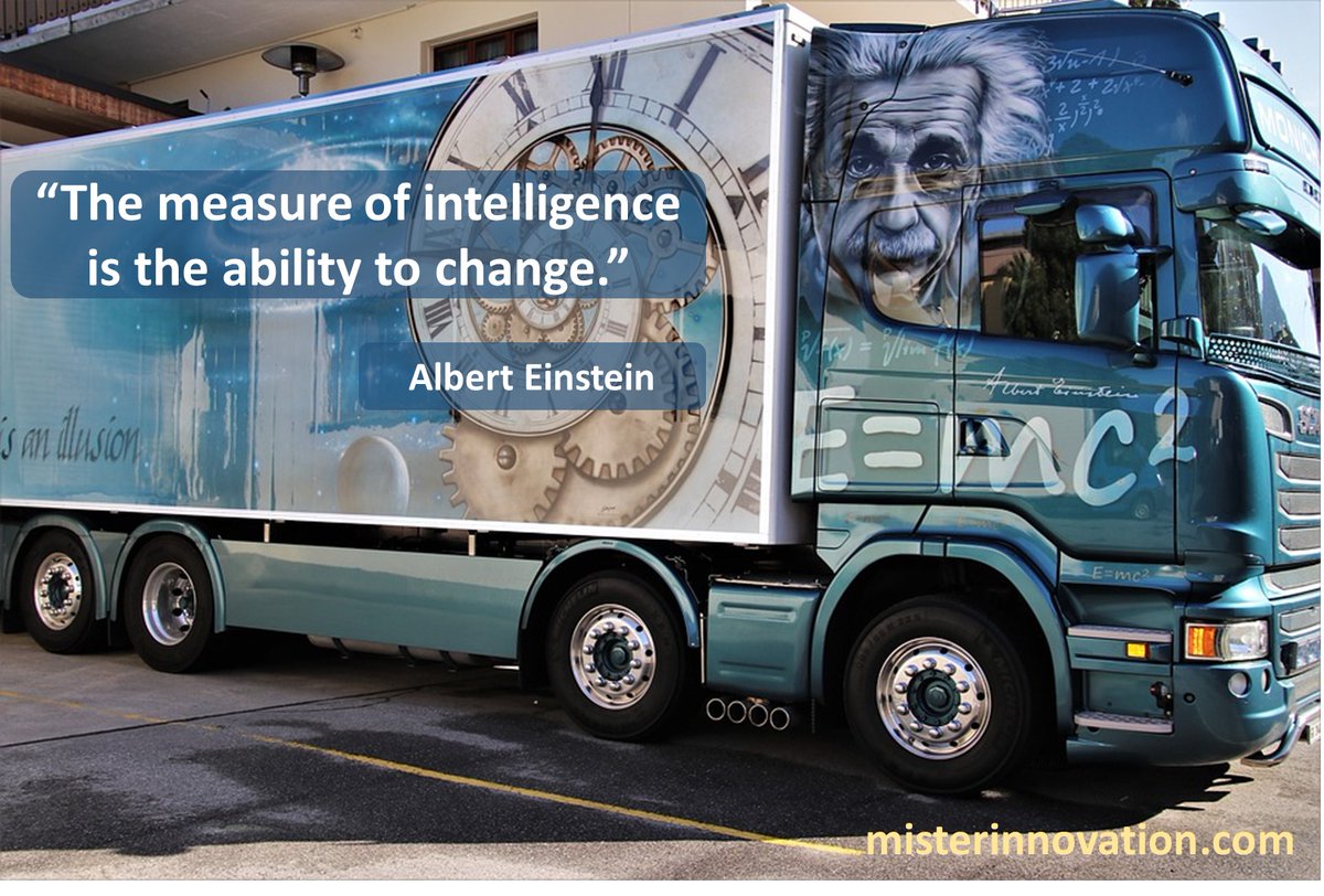 “The measure of intelligence is the ability to change.” -- Albert Einstein -- 600+ quote slides available for free download at https://t.co/TbqZ87mHay for meetings, presentations, keynotes and workshops -- #einstein #quotes #change https://t.co/Fks3XZR0pu