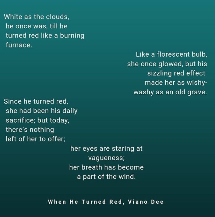 '...her eyes are staring at vagueness; her breath has become a part of the wind.' #shortpoem #poetry #poetrycommunity #poetrytwitter #poetrylovers #sadpoem #poetrycommunity #writerscommunity #writer #saynotodomesticabuse