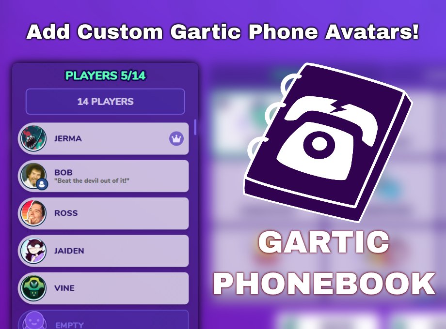 The Chrome extension for custom #GarticPhone avatars is finally done! Developed with the big help of <a href="/mostbeller/">Steven Beller (He/Him)</a> and from the original idea of <a href="/RubberNinja/">RubberRoss</a> .
🚀 Now available on GitHub, with a Chrome Web Store release as soon as it gets approved. github.com/TheIcyStar/Gar…
