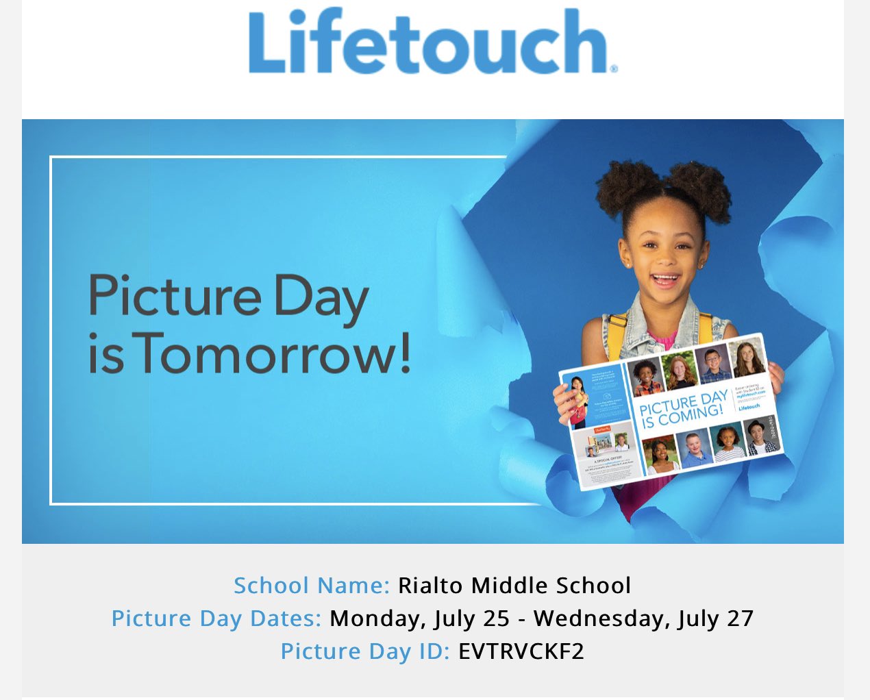 Lifetouch Picture Day Flyer