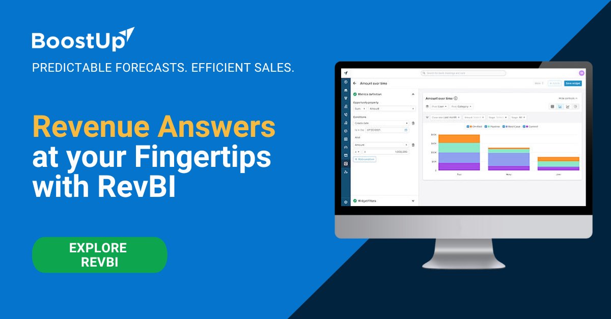 Ever had a question in your reveue data? We give you 'Revenue Answers at your Fingertips' with our new #RevBI product. LEARN MORE --> boostup.ai/products/revbi… #SalesAnalytics #sales #RevOps