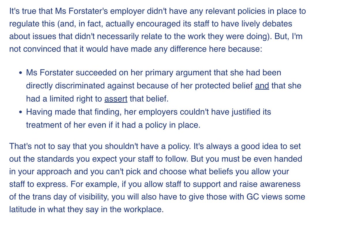 MForstater's tweet photo. This is a decent and detailed write up of my case and implications for employers by @irwinmitchell 

https://t.co/48IbwvInAb

Its not true that Bunce "presents as a woman" on some days though! Unless you view being a woman as wearing a dress. That would be sexist. https://t.co/dB22rMQUna