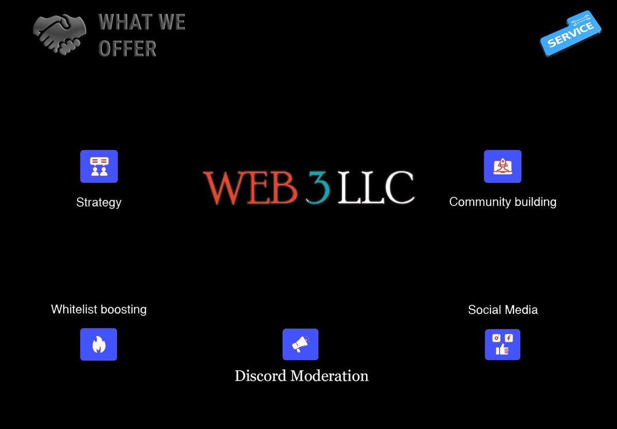 Web3llcsales's tweet photo. Web 3 LLC is established &amp; working w/ brands you know &amp; love.

Our Services include:
*Discord Management &amp; Moderation
*Discord Dev
*Social Media Management &amp; Promotion
*Live Project Mentorship
*Marketing
*Consulting
*Website Creation
*Twitch
*Memes
*Whitelist

Contact Us Today! https://t.co/rx5CUMIUpQ