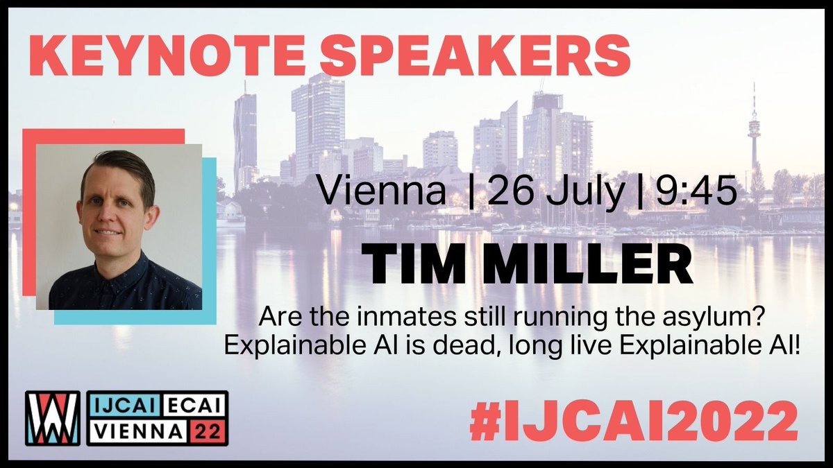 IJCAIconf's tweet photo. #IJCAI2022 Keynote 📦🤖Join Tim Miller's @tmiller_unimelb @unimelb @cis_unimelb talk on #XAI putting AI decision-making into perspective. 🗣️Are the inmates still running the asylum? Explainable AI is dead, long live Explainable AI.
🗓 26 July, 9:45
https://t.co/4k35s7D0Ye https://t.co/Nh5btP1eDX