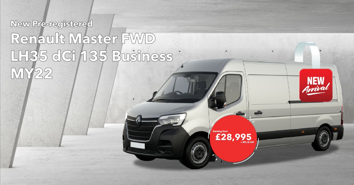 Ready For Delivery! 💥 We have 2 x new pre-registered 22 plate Renault Master's prepped and ready for a new home. The Renault Master is the perfect alternative to the Citroen Relay and these specific models include Air Conditioning. Find out more - ow.ly/QTkz50K18E5