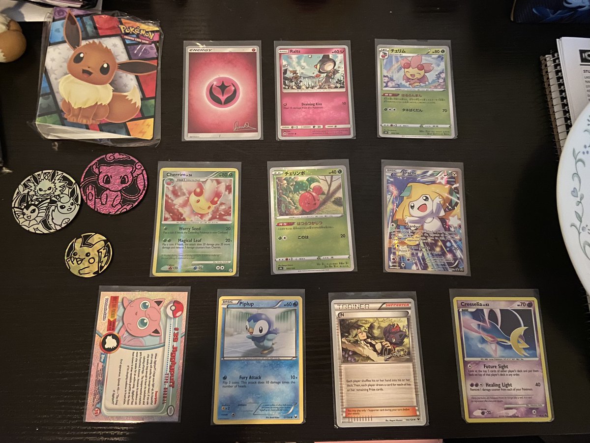 Controllerose's tweet image. Boyfriend bought me cards, coins, and a binder from @DomsCards for my birthday on Friday. They’re all very good quality and cute af. Thank you and thanks @PokeVid4 for getting them for me 💓💓