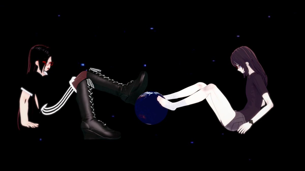 GearShadow's tweet photo. Me and Terese using the earth as foot rests. At least you all get a great view of our feet / boots! ❤️ #Sizetwitter #giantmale #giantess #femboy https://t.co/t3KS780rPE