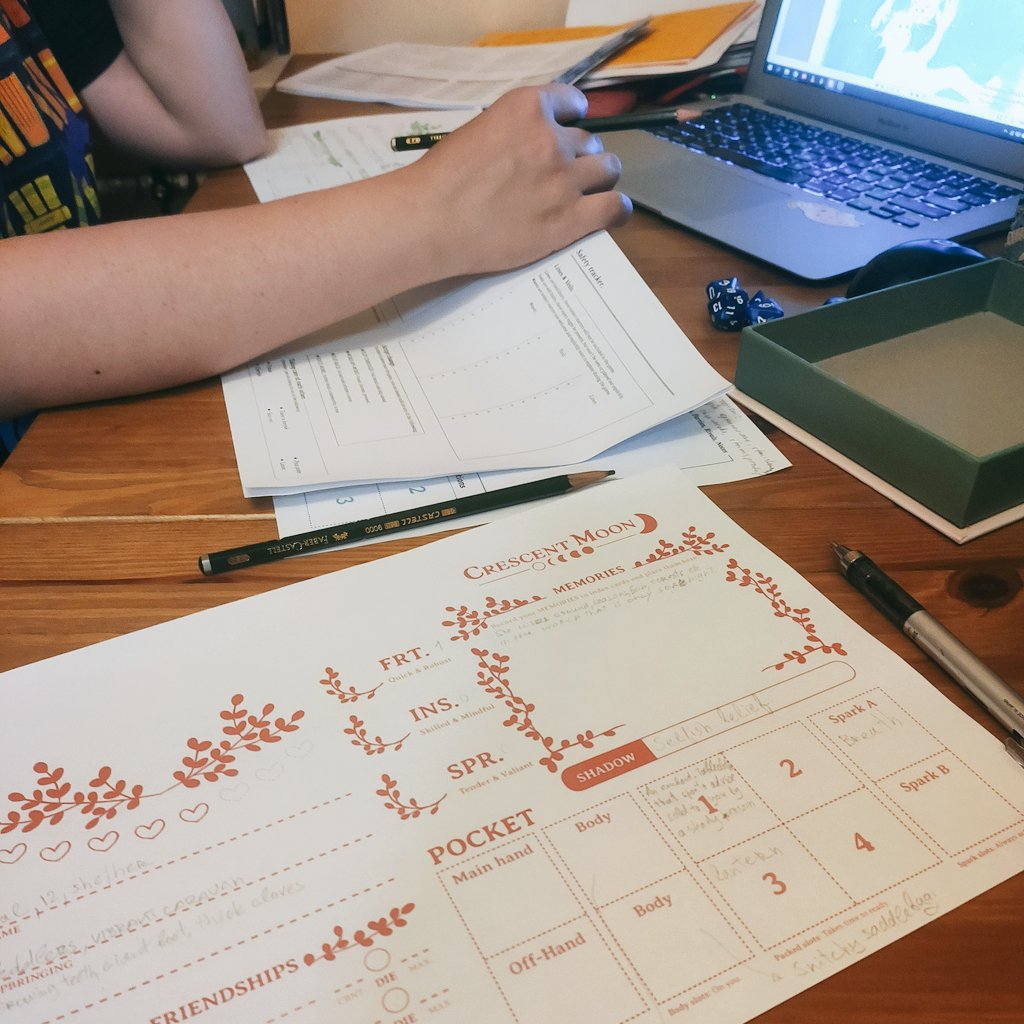 selfindulgart's tweet photo. Starting on @spookymeal 's enchanting TTRPG #CrescentMoon https://t.co/PRjvISOdg6