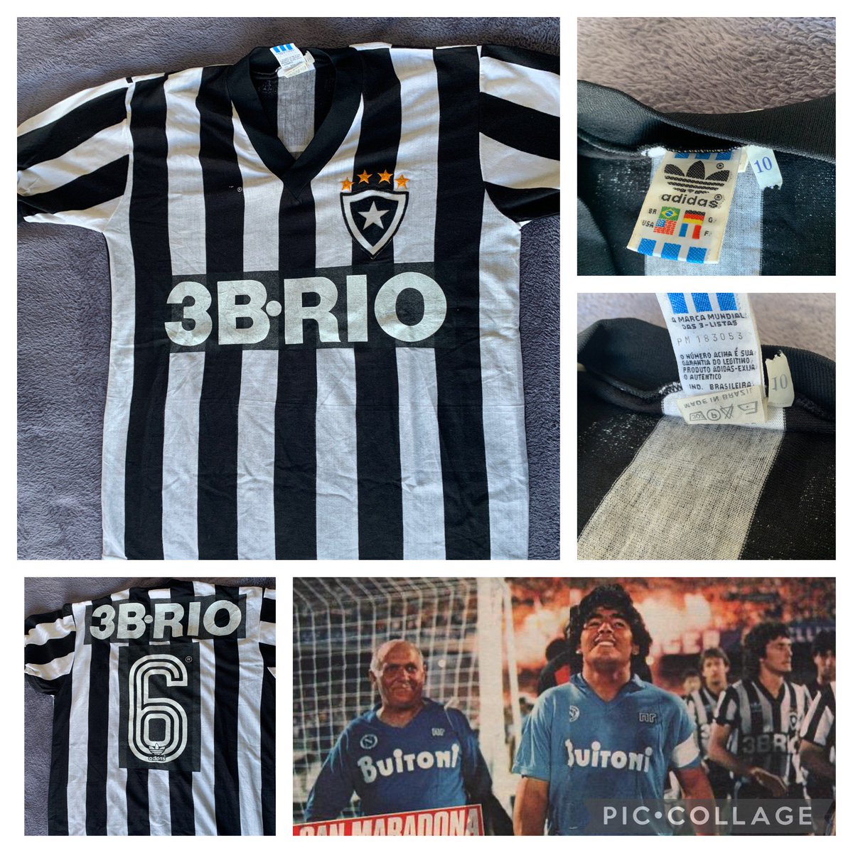 Botafogo <a href="/Botafogo/">Botafogo F.R.</a> #matchworn against <a href="/sscnapoliES/">Oficial SSC Napoli</a> . First Diego Maradona match after 1986 World Cup. #classicfootballshirts #footballshirtcollector