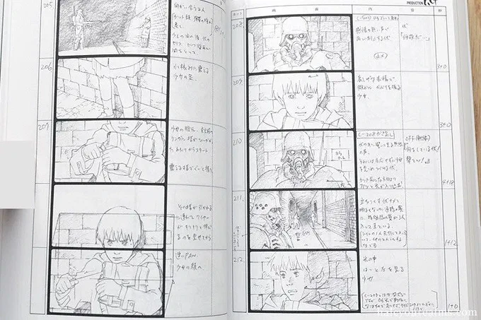 These are included in the book as a little bonus. The spectacular storyboard drawings by Hiroyuki Okiura is where the action really is - https://t.co/0NTkuD1ogI 