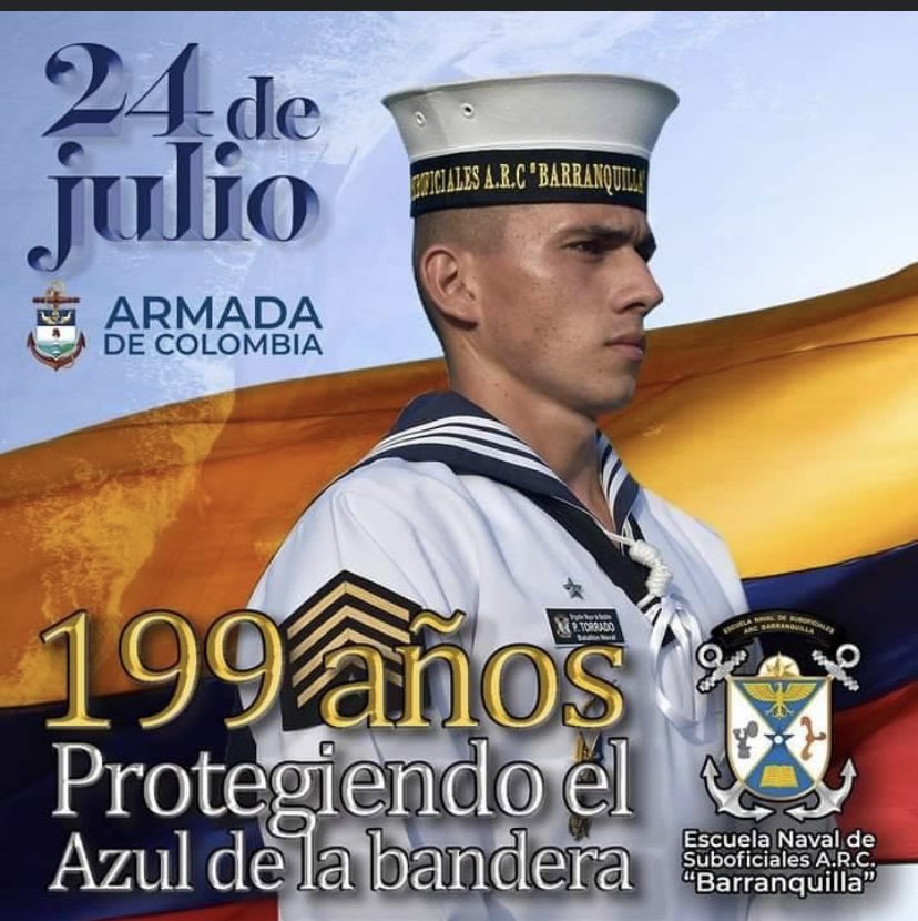 sanandreslovers's tweet photo. Feliz Aniversario 199th de nuestra amada @ArmadaColombia #ProaAlBicentenarioNaval siempre protegiendo el #azuldelabandera🇨🇴
Poderosa y entrenada Armada con hombres y mujeres valientes
Desde la Batalla Naval del Lago Maracaibo 24 julio 1823 Almirante Padilla
#Corazonazulado https://t.co/3LjbCeMLYO