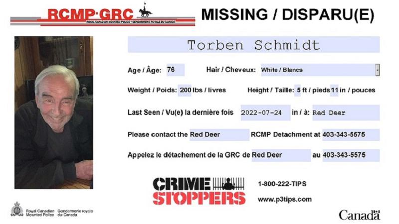 Missing: Torben Schmidt, 76, of Red Deer dlvr.it/SVR4pj