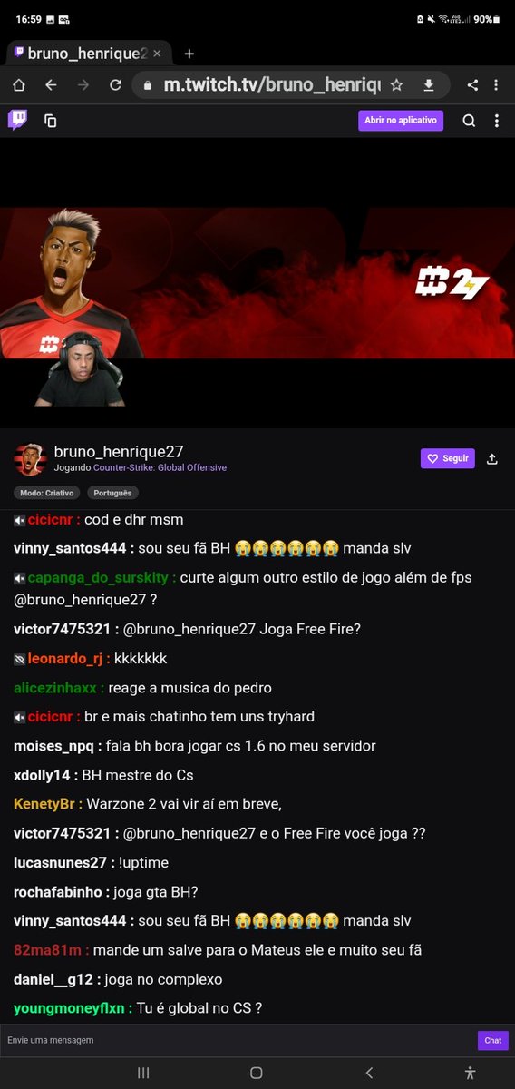doRJofc's tweet photo. Simplesmente Bruno Henrique fazendo Live na twitch po https://t.co/XPBUwnvC82