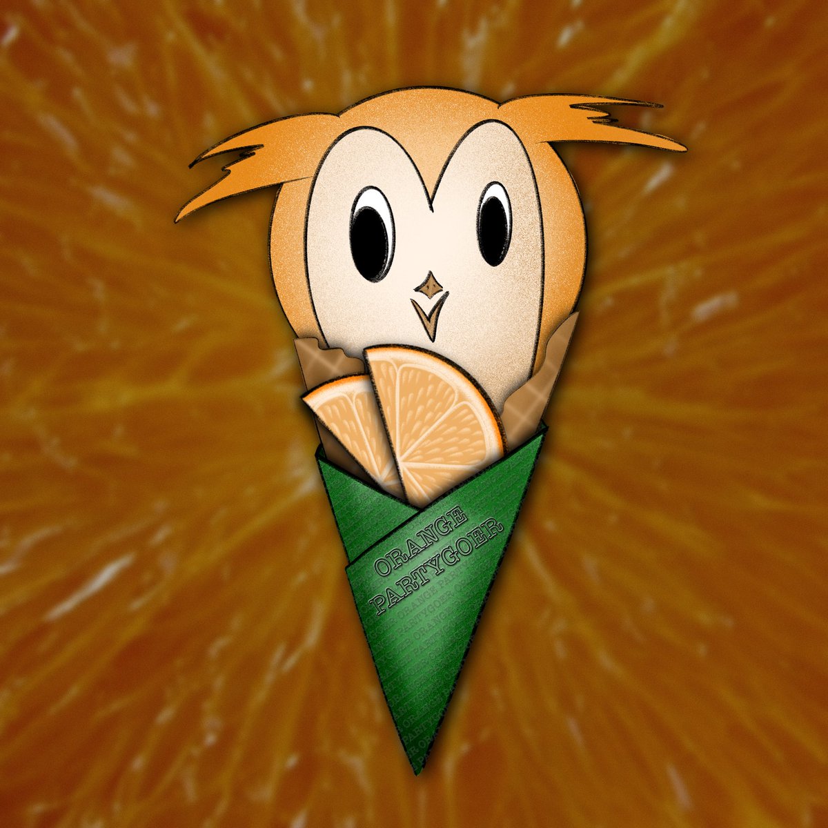 godnessofart's tweet photo. @valleyTheCat Meet, Orange Partygoer. By day it's a healthy lifestyle advocate, by night… it's the king of cocktail parties! Yoohoo! An orange for everyone! https://t.co/LlnNrgd8Xf