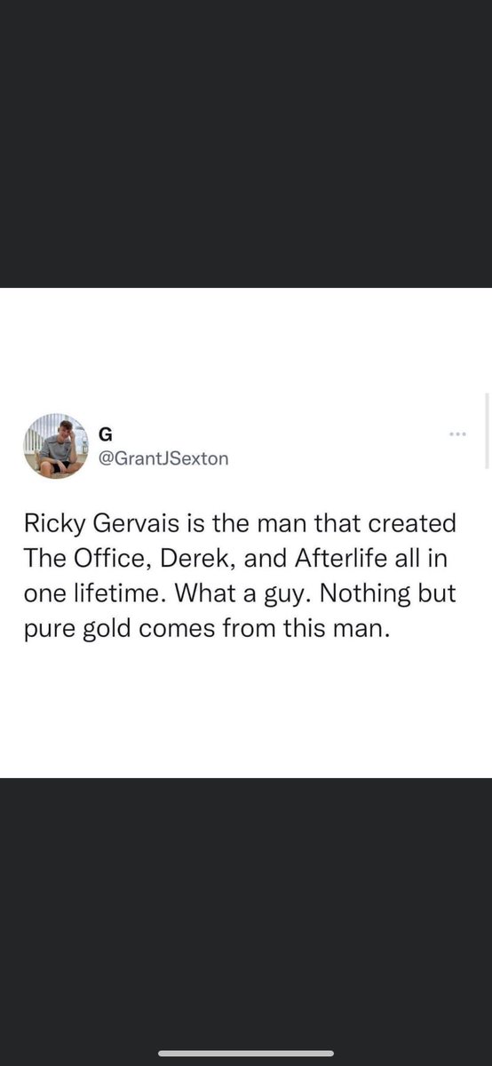 steaky8's tweet image. Some people don’t believe in god. I do here’s the proof @rickygervais is god. Prove me wrong