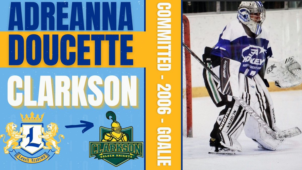 Lovell Academy (@lovellacademy) on Twitter photo Congratulations to Lovell Academy goaltender Adreanna Doucette on her commitment to play Division 1 hockey at <a href="/ClarksonWHockey/">Clarkson Womens Hockey</a> !!! We are so proud of you and canโt wait for the season ๐ฆ Congratulations to Lovell Academy goaltender Adreanna Doucette on her commitment to play Division 1 hockey at <a href="/ClarksonWHockey/">Clarkson Womens Hockey</a> !!! We are so proud of you and canโt wait for the season ๐ฆ