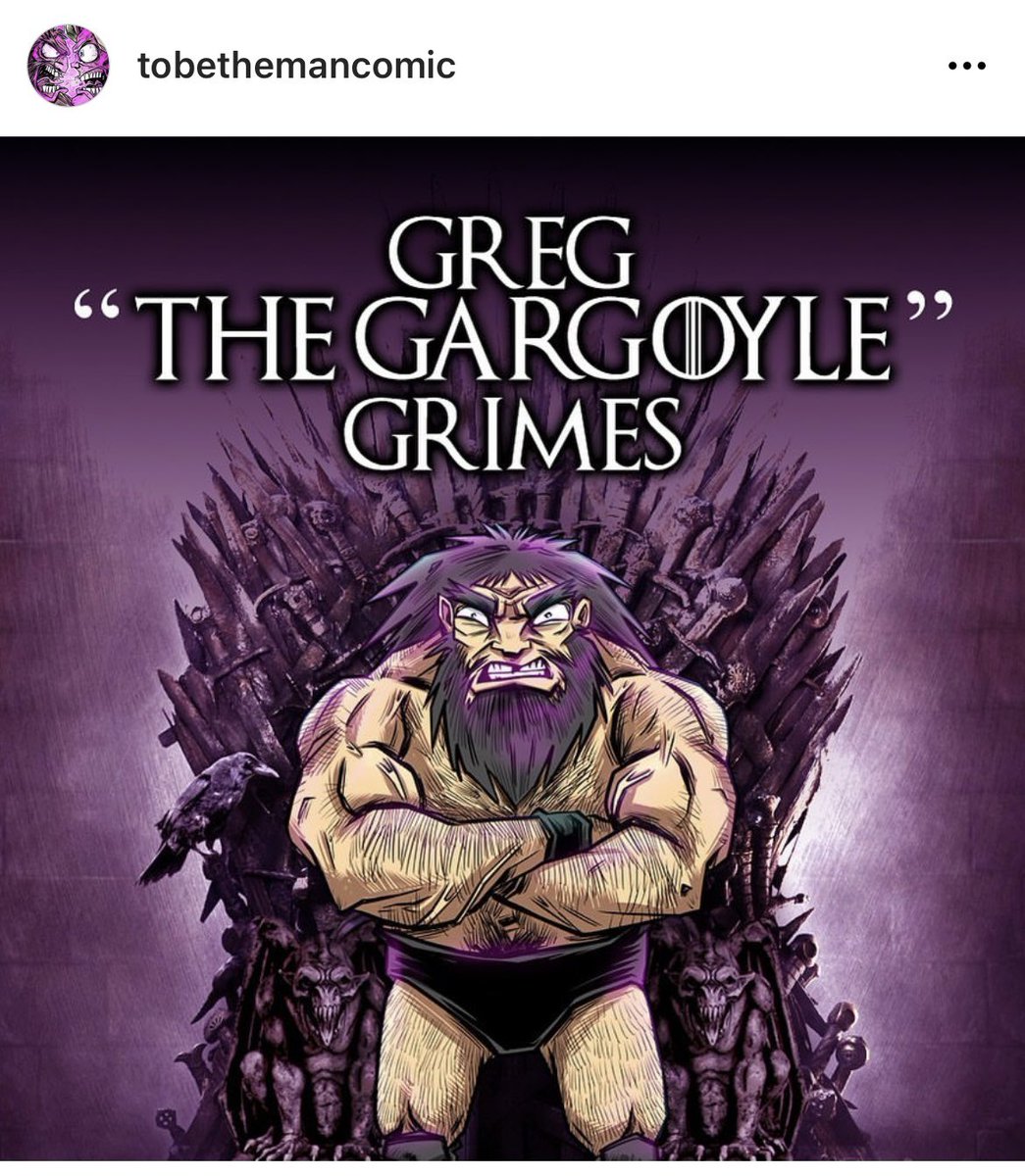 #9 in the WWE2K fictional comic book wrestlers series: the zombie-fighting brawler, Greg “The Gargoyle” Grimes. <a href="/ToBetheManComic/">To Be the Man</a> #SDCC #WWE2k19 #WWE2K22 #80swrestling #CAW #comicbookwrestlers