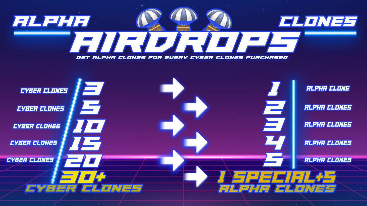 CyberCloneNFT's tweet photo. Hi #crofam, 🦾

World of clones 🤖

🚨Date mint  : 4th August 

Get ready for the big AlphaClones aidrops!

All addresses have been registered✅

#crofam #cronos #CronosNFT #CronosChain #FFTB https://t.co/2pDX3X6DBJ