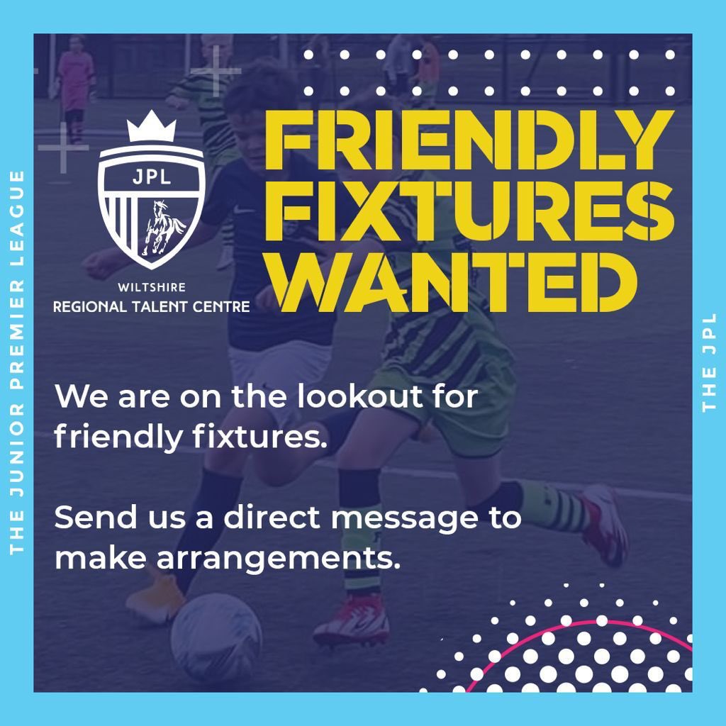 Wiltshire Regional Talent Centre (@wiltshirertc) on Twitter photo #FixturesWanted
We still have some dates free on Saturdays or mid-week for our U9-16s to have friendly fixtures between now and the start of the <a href="/jpluk/">Junior Premier League</a> season.
Please send us a DM to arrange.
Many Thanks 😊 #FixturesWanted
We still have some dates free on Saturdays or mid-week for our U9-16s to have friendly fixtures between now and the start of the <a href="/jpluk/">Junior Premier League</a> season.
Please send us a DM to arrange.
Many Thanks 😊