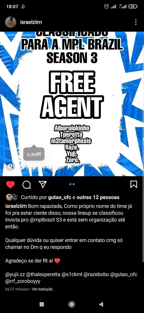 BarbGottardo's tweet photo. Equipe free agente conquistou vaga na mpl, perde nunca meus mano ❤️ https://t.co/PvQD2ZtVSQ
