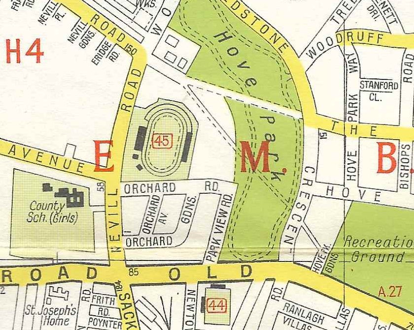 Sporting venues of Brighton and Hove. 1950s Geographia mapping. Horses, cricket, dogs

@TheBrightonBard @sussexdon @JustinBlundell1
 #Brighton @SussexCCC @BrightonRace #sussexcricket
#hove