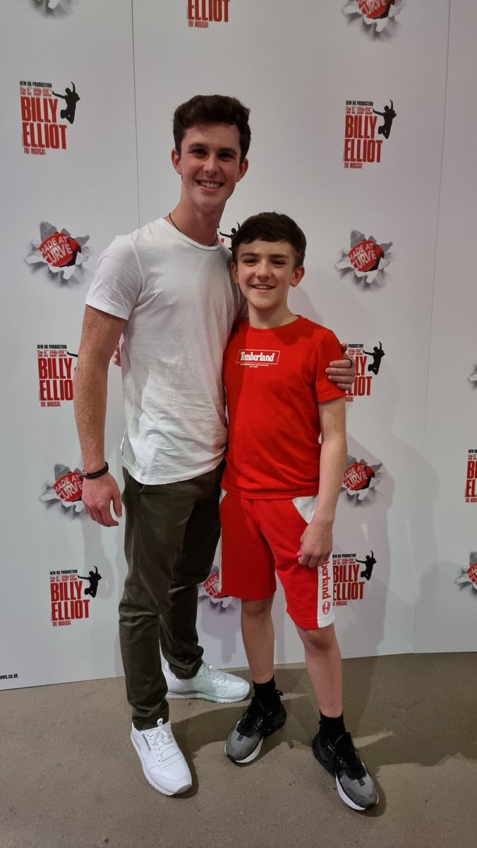 SUPRISE! The "Billy Elliot" who Lucas watched 6 years ago on his 6th birthday in London and inspired him to become a dancer turned up in Leicester last night to watch Lucas perform as Michael. 🤩 <a href="/BrodieDonougher/">Brodie Donougher</a> <a href="/CurveLeicester/">Curve</a>