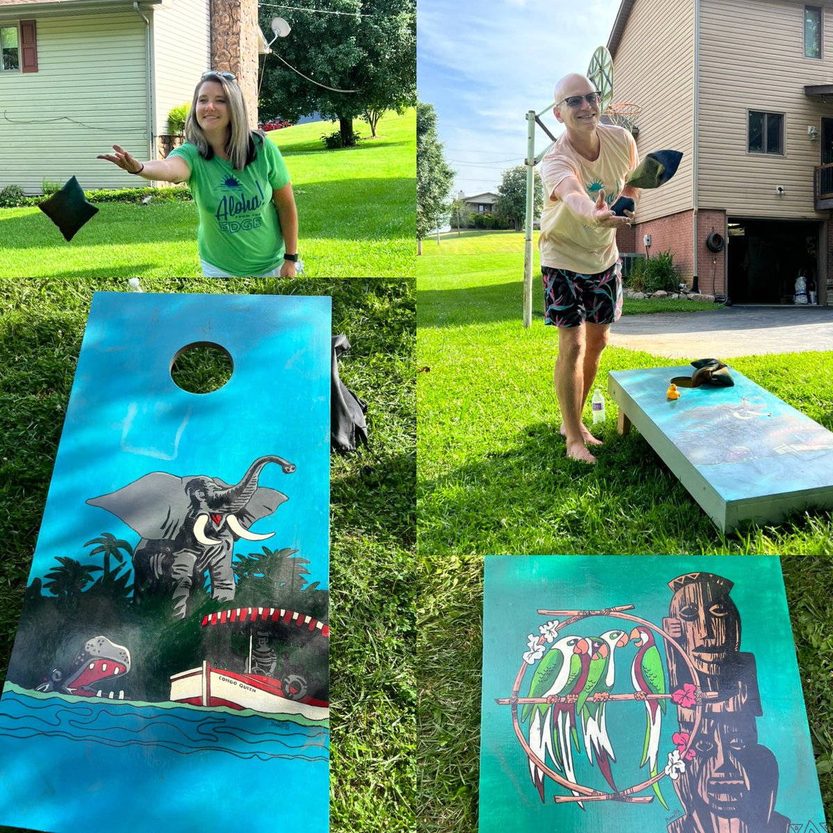MrsBennett_TN's tweet photo. Last Bingo square of the summer, corn hole is a sport, right?? Here is to a wonderful beginning of the 22-23 school year! @KCS_Roosevelt #RooseveltDucksOut https://t.co/W3dJohI61Y