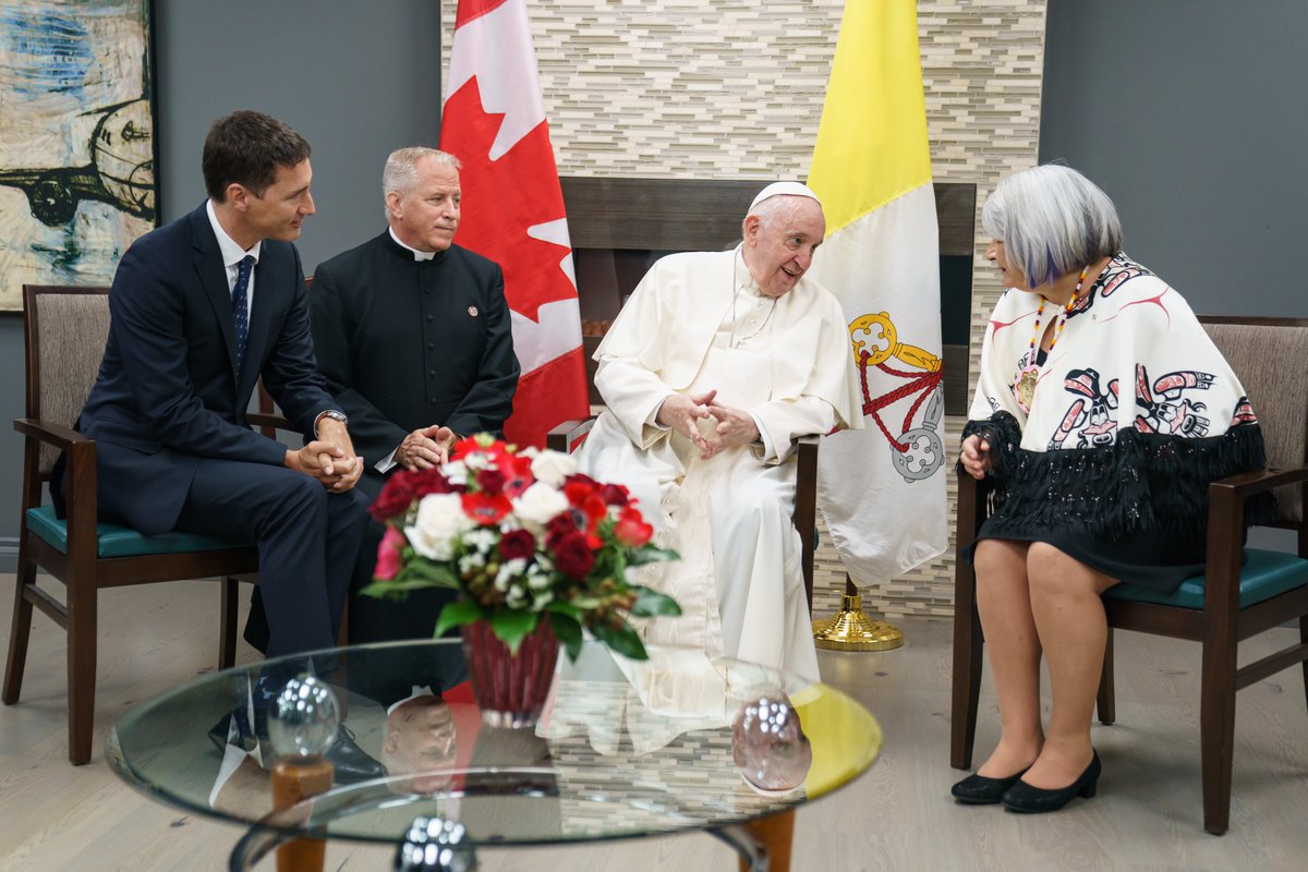 Pope Francis has arrived. He is visiting Canada to deliver the Roman Catholic Church’s apology to First Nations, Inuit, and Métis Survivors and their descendants – for its role in operating residential schools, and for causing pain and suffering that continues to this very day.