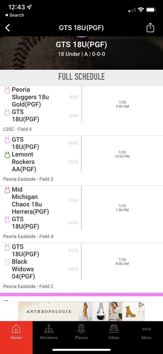 Heading down to Peoria for PGF Midwest Nationals to finish up the season! Here is my schedule for pool play for the week!! <a href="/GTSBBSB/">GTS</a>