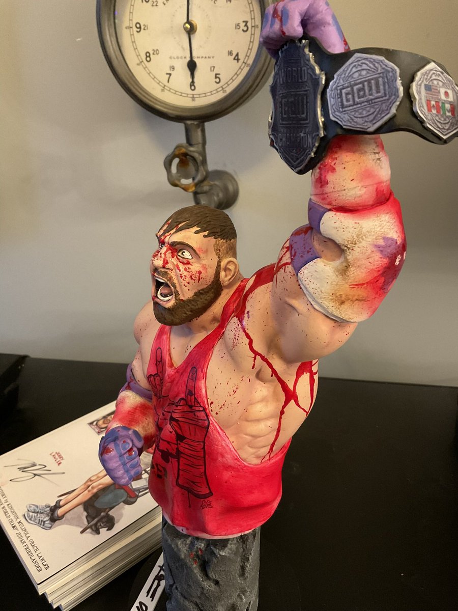 One year ago, I was inspired by absolute chaos to do this statue, one of my favorites. #deathmatchking #gcw #gamechangerwrestling #WrestlingTwitter #wrestlingcommunity #wrestling