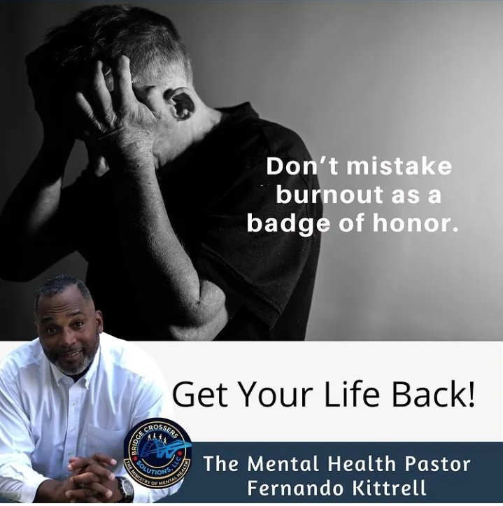 Cassand0427's tweet image. Burnout is not a badge of honor!

Stay tuned for Part III

Be Encouraged!
The Mental Health Pastor

#theministryofmentalhealth #conquerburnout #peaceofmind #Godfirst #mentalhealthmatters #entreprenuer #burnout #stopthemadness