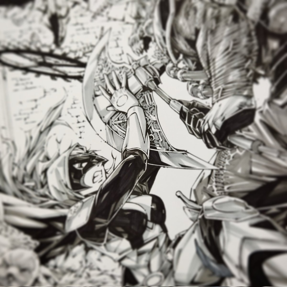 Working on a cover that having your heroin being surrounded by villains is always 🔥🔥🔥!!! 🤣

#ComicArt #comiccover #eulevision #eule #feargod #seamstress #willow #clocktower #fight #battle