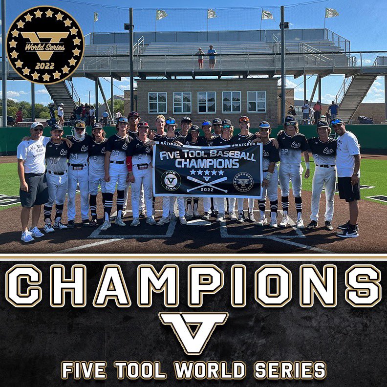 ✭Five Tool Texas✭ (@fivetooltexas) on Twitter photo 🏆CHAMPIONS🏆
Congrats to <a href="/FWCats_Kirby/">Ft. Worth Cats Baseball Club</a> Silver on winning the 15U American division of the <a href="/FiveTool/">Five Tool Baseball</a> World Series!
#WatchEm 🏆CHAMPIONS🏆
Congrats to <a href="/FWCats_Kirby/">Ft. Worth Cats Baseball Club</a> Silver on winning the 15U American division of the <a href="/FiveTool/">Five Tool Baseball</a> World Series!
#WatchEm